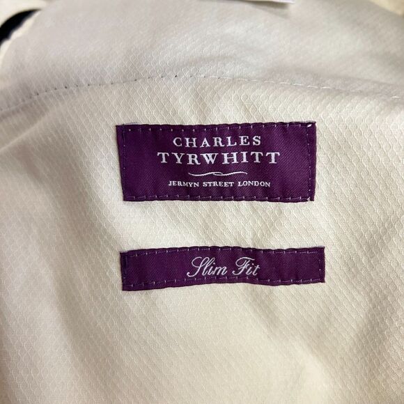 Charles Tyrwhitt Gray Wool Flat Front Slim Fit Dress Pants Size 34 X 34 - Picture 9 of 15